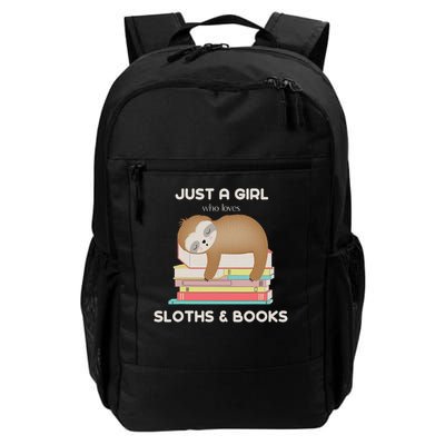 Just A Girl Who Loves Sloths And Books Reader Backpack