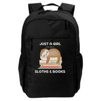 Just A Girl Who Loves Sloths And Books Reader Backpack