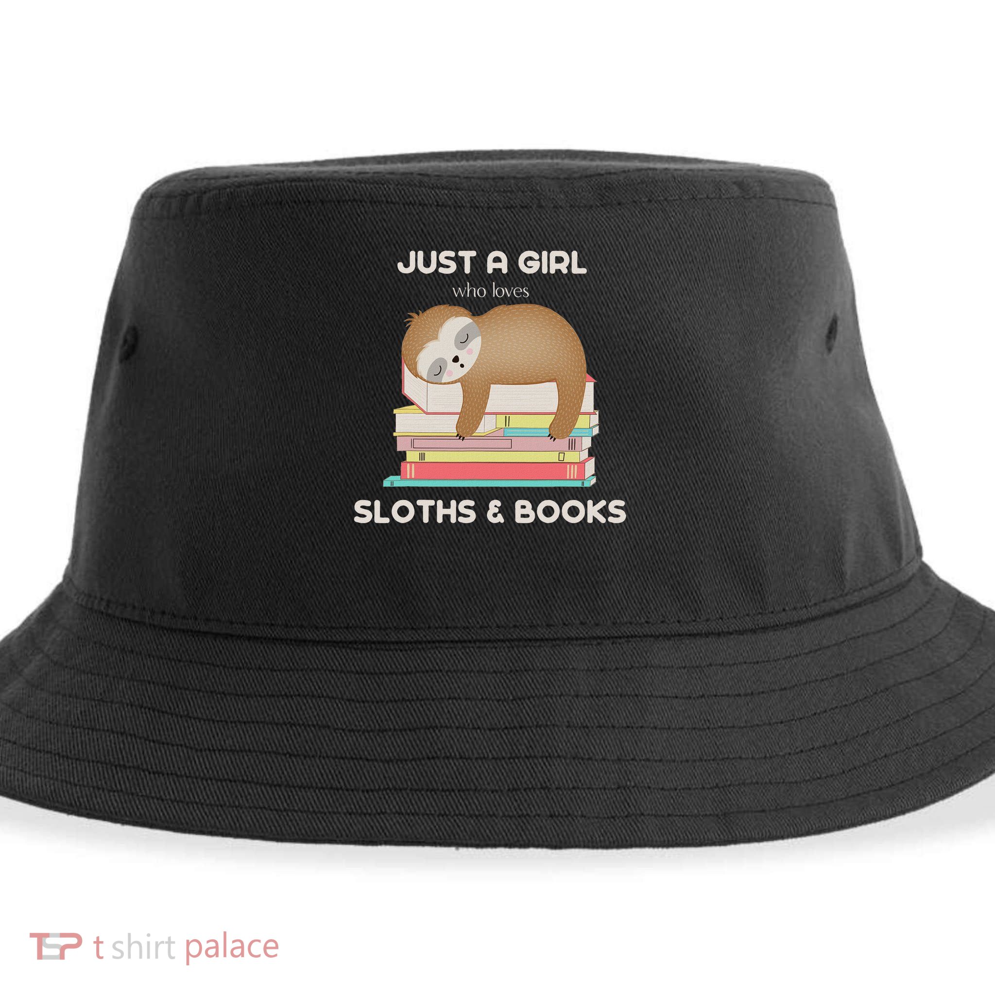 Just A Girl Who Loves Sloths And Books Reader Sustainable Bucket Hat