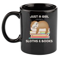 Just A Girl Who Loves Sloths And Books Reader 11oz C Handle Ceramic Mug