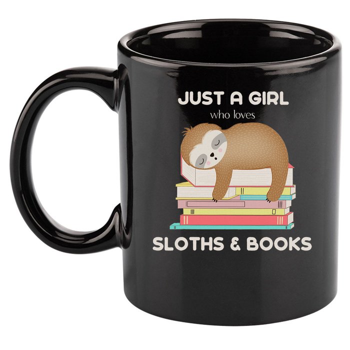 Just A Girl Who Loves Sloths And Books Reader 11oz C Handle Ceramic Mug