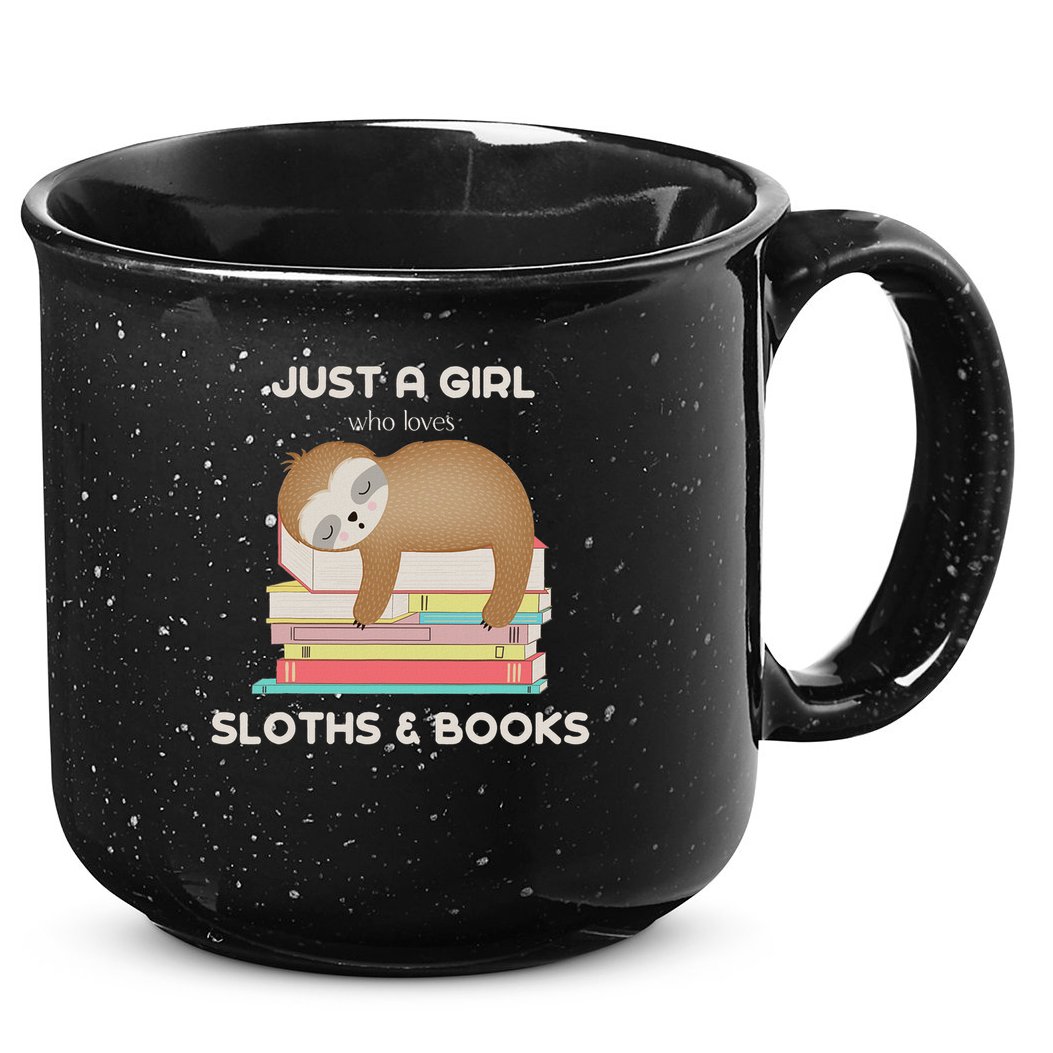 Just A Girl Who Loves Sloths And Books Reader 15oz Campfire Ceramic Mug