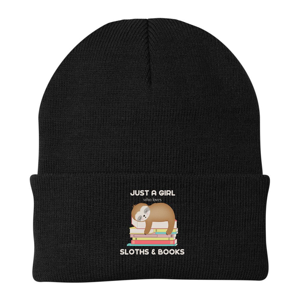 Just A Girl Who Loves Sloths And Books Reader Beanie