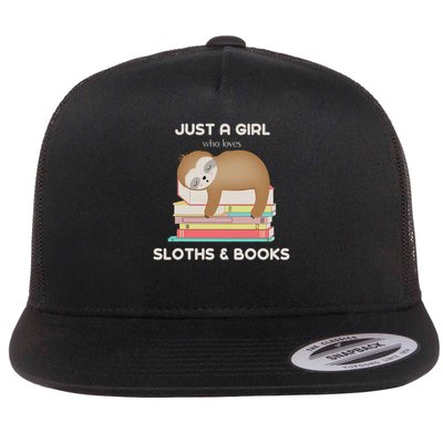 Just A Girl Who Loves Sloths And Books Reader Flatbill Hat