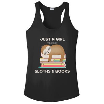 Just A Girl Who Loves Sloths And Books Reader Ladies PosiCharge Competitor Racerback Tank