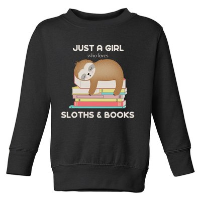Just A Girl Who Loves Sloths And Books Reader Toddler Sweatshirt