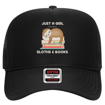 Just A Girl Who Loves Sloths And Books Reader Trucker Hat