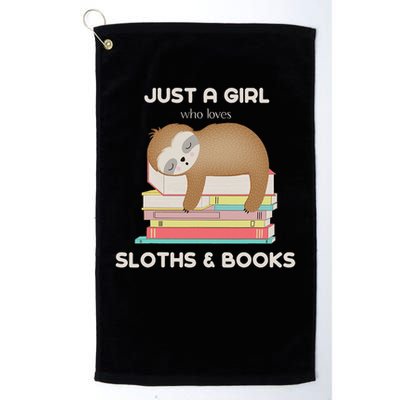 Just A Girl Who Loves Sloths And Books Reader Golf Towel