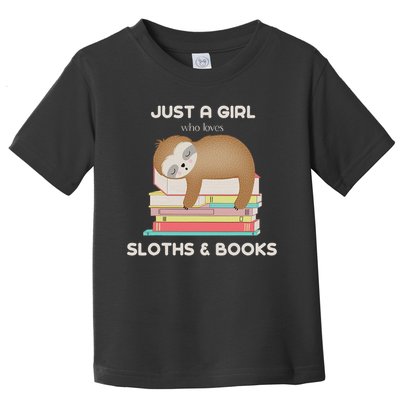 Just A Girl Who Loves Sloths And Books Reader Toddler T-Shirt