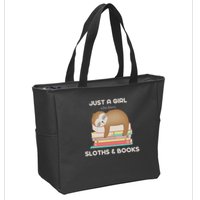 Just A Girl Who Loves Sloths And Books Reader Zip Tote Bag