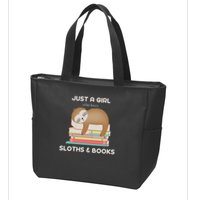 Just A Girl Who Loves Sloths And Books Reader Zip Tote Bag