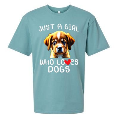 Just A Girl Who Loves Dogs Sueded Cloud Jersey T-Shirt