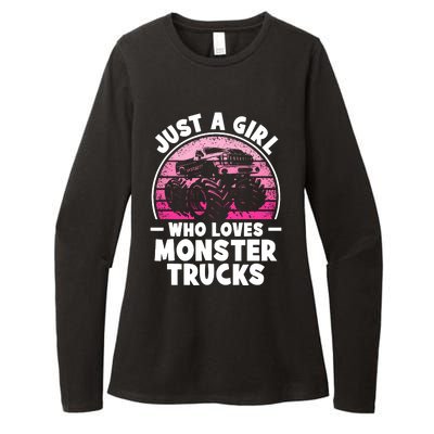 Just A Girl Who Loves Monster Trucks Funny Monster Truck Womens CVC Long Sleeve Shirt