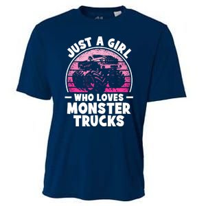 Just A Girl Who Loves Monster Trucks Funny Monster Truck Cooling Performance Crew T-Shirt