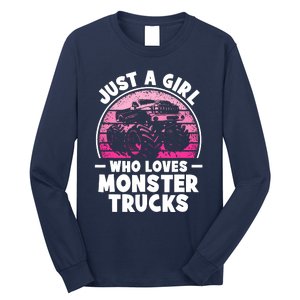 Just A Girl Who Loves Monster Trucks Funny Monster Truck Long Sleeve Shirt