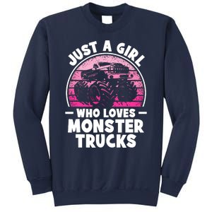 Just A Girl Who Loves Monster Trucks Funny Monster Truck Sweatshirt