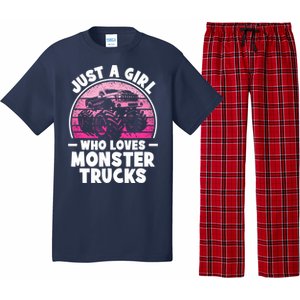 Just A Girl Who Loves Monster Trucks Funny Monster Truck Pajama Set