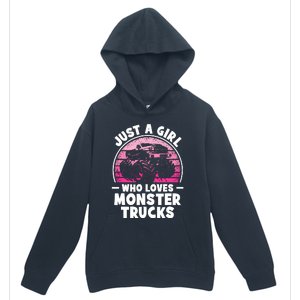 Just A Girl Who Loves Monster Trucks Funny Monster Truck Urban Pullover Hoodie