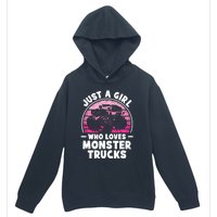 Just A Girl Who Loves Monster Trucks Funny Monster Truck Urban Pullover Hoodie