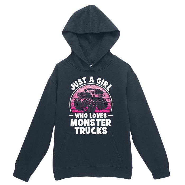 Just A Girl Who Loves Monster Trucks Funny Monster Truck Urban Pullover Hoodie