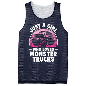 Just A Girl Who Loves Monster Trucks Funny Monster Truck Mesh Reversible Basketball Jersey Tank