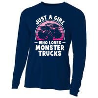 Just A Girl Who Loves Monster Trucks Funny Monster Truck Cooling Performance Long Sleeve Crew