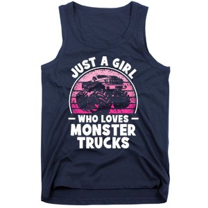 Just A Girl Who Loves Monster Trucks Funny Monster Truck Tank Top