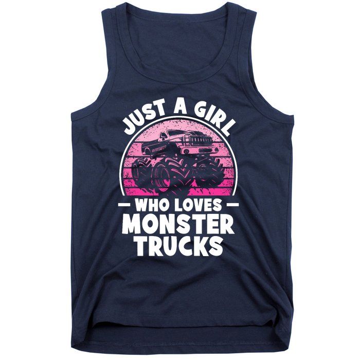 Just A Girl Who Loves Monster Trucks Funny Monster Truck Tank Top