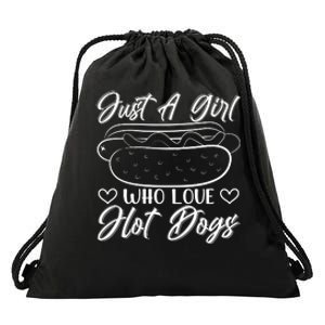 Just A Girl Who Loves Hot Dogs Drawstring Bag