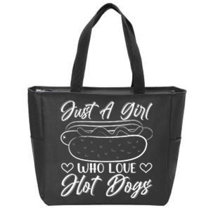 Just A Girl Who Loves Hot Dogs Zip Tote Bag