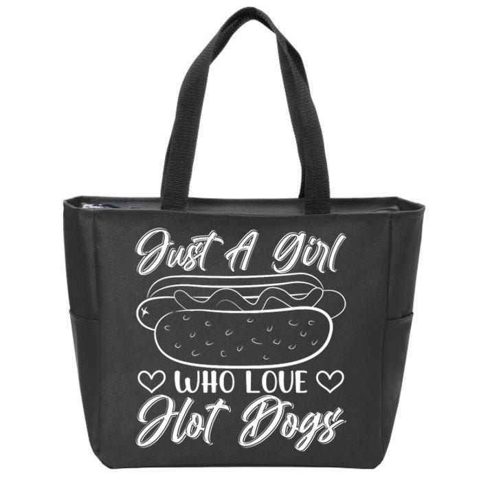 Just A Girl Who Loves Hot Dogs Zip Tote Bag