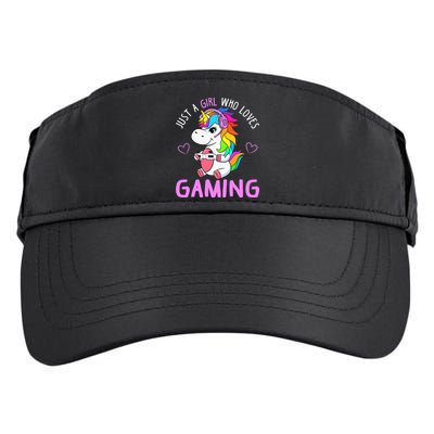 Just A Girl Who Loves Gaming Cute Gamer Unicorn Gift Women Adult Drive Performance Visor