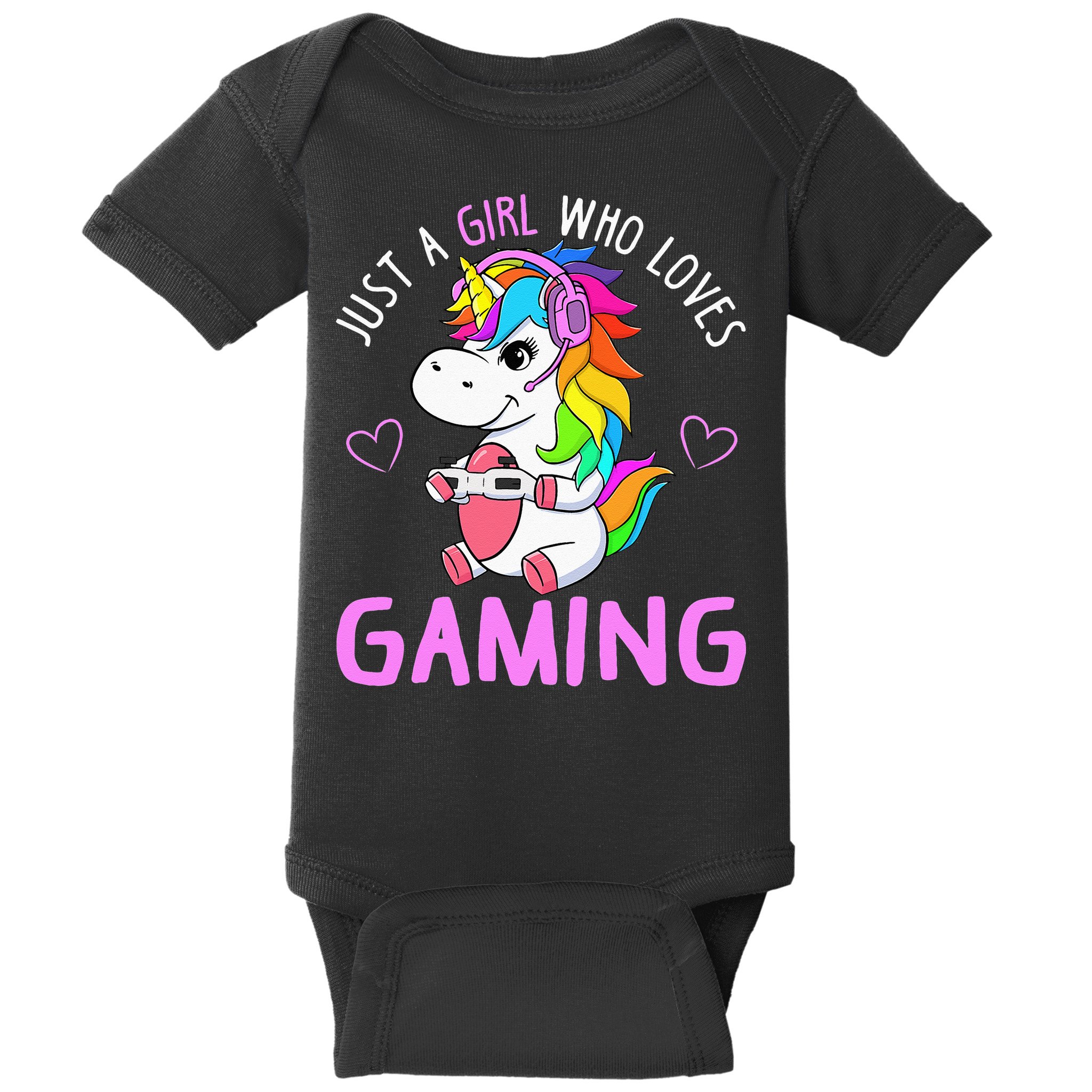 Just A Girl Who Loves Gaming Cute Gamer Unicorn Gift Women Baby Bodysuit