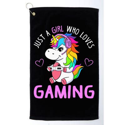 Just A Girl Who Loves Gaming Cute Gamer Unicorn Gift Women Golf Towel