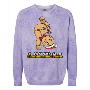 Just A Girl Who Loves Gingerbread Cookies Colorblast Crewneck Sweatshirt