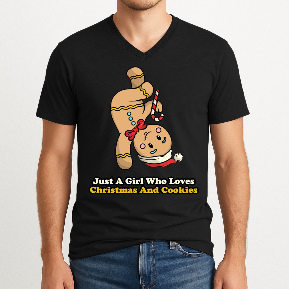 Just A Girl Who Loves Gingerbread Cookies V-Neck T-Shirt