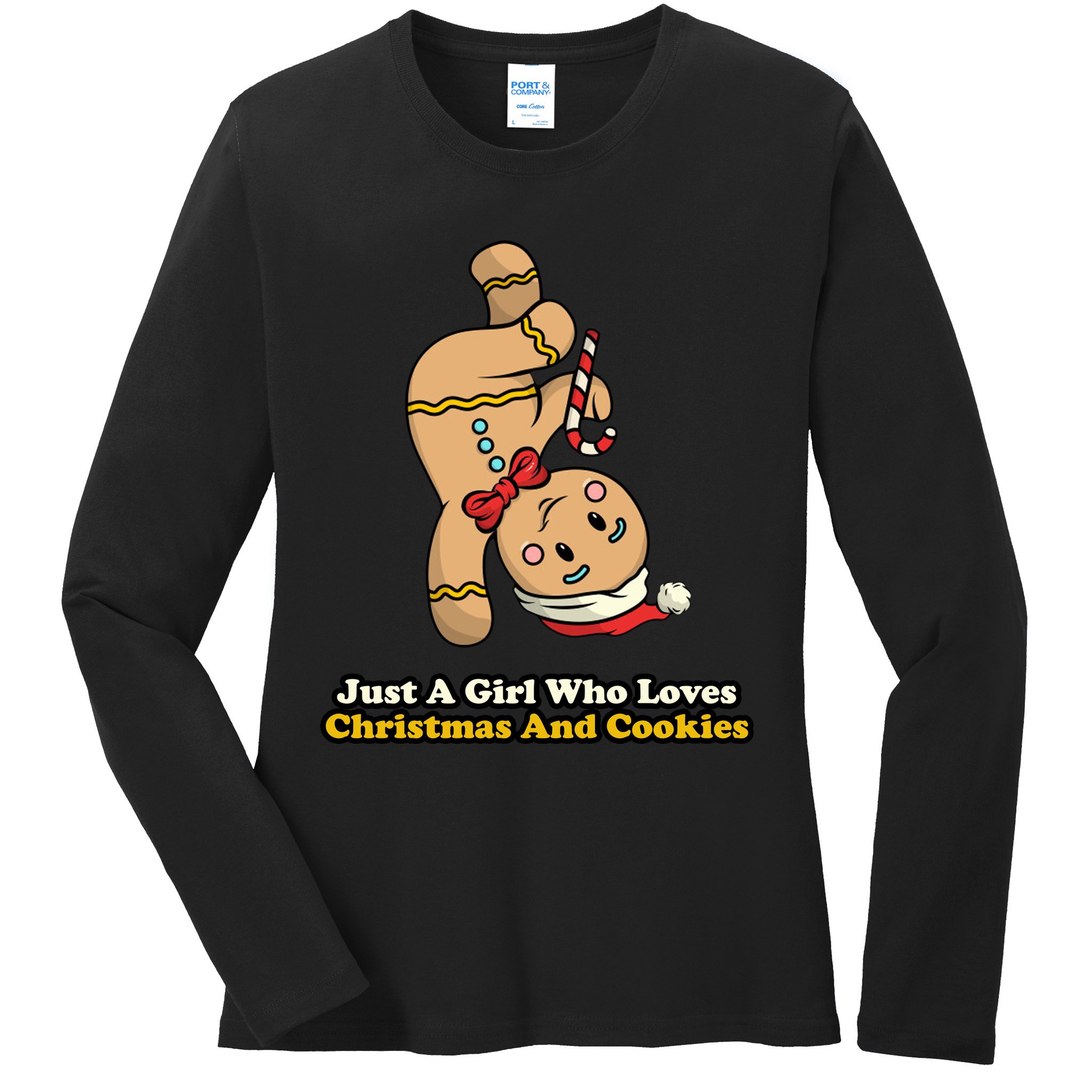 Just A Girl Who Loves Gingerbread Cookies Ladies Long Sleeve Shirt