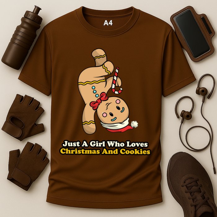 Just A Girl Who Loves Gingerbread Cookies Cooling Performance Crew T-Shirt