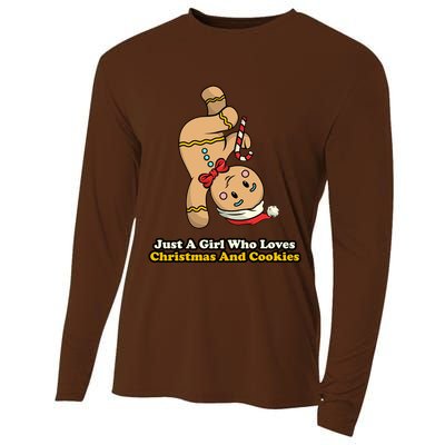 Just A Girl Who Loves Gingerbread Cookies Cooling Performance Long Sleeve Crew