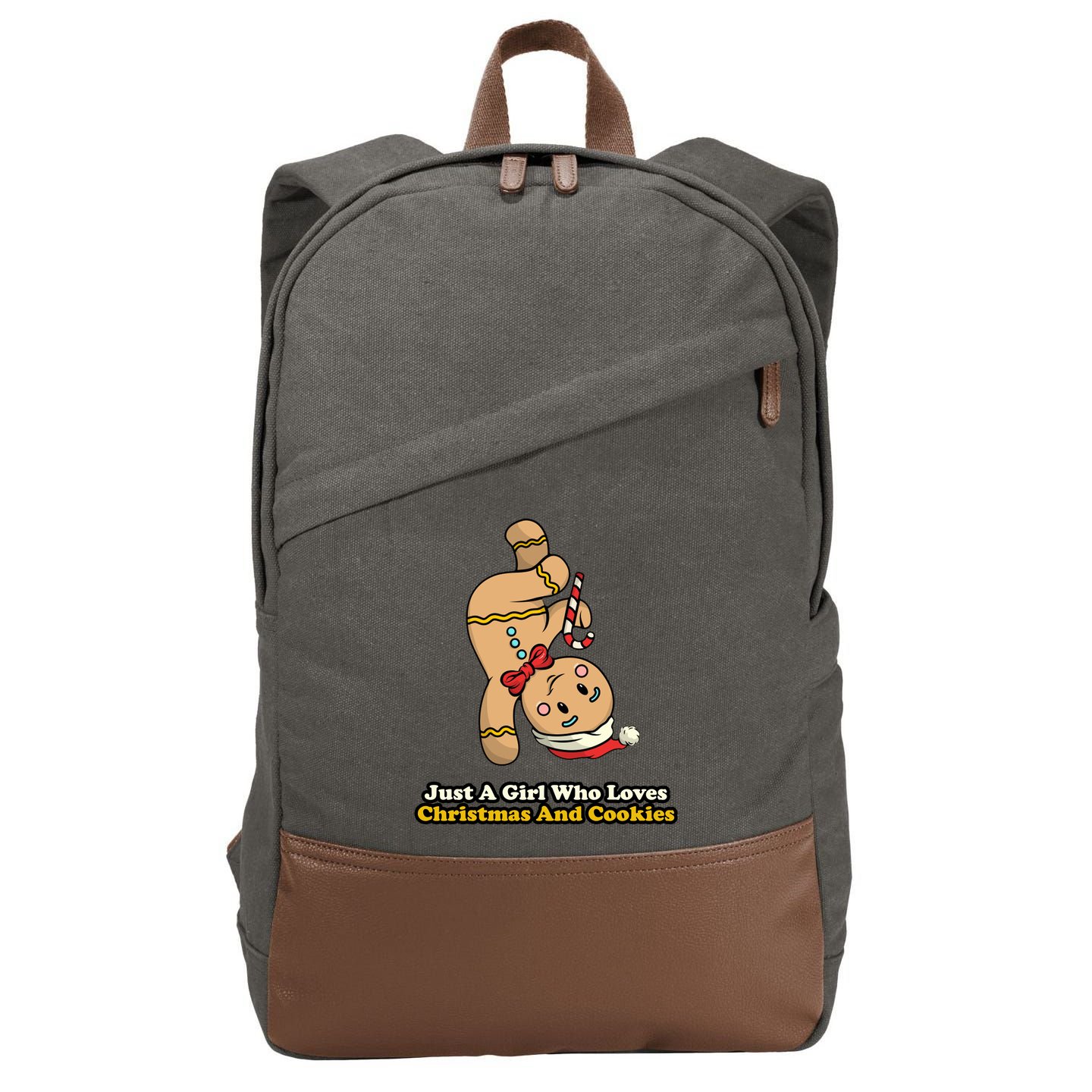 Just A Girl Who Loves Gingerbread Cookies Cotton Canvas Backpack