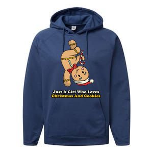 Just A Girl Who Loves Gingerbread Cookies Performance Fleece Hoodie