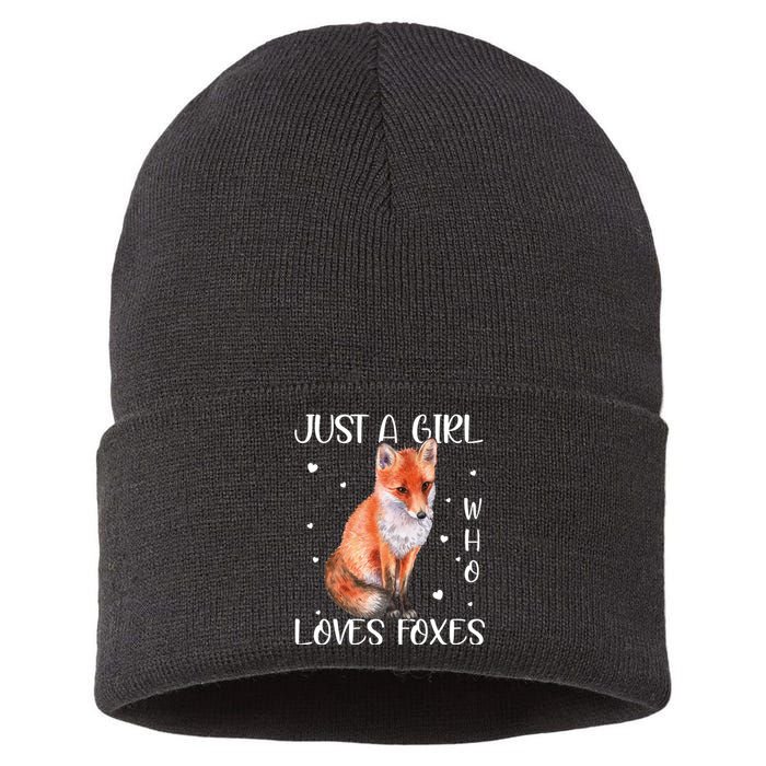 Just A Girl Who Loves Foxes Sustainable Knit Beanie