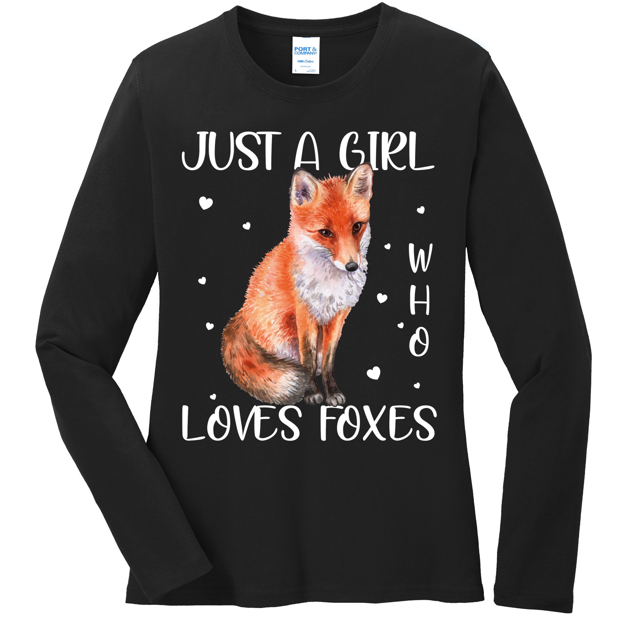 Just A Girl Who Loves Foxes Ladies Long Sleeve Shirt
