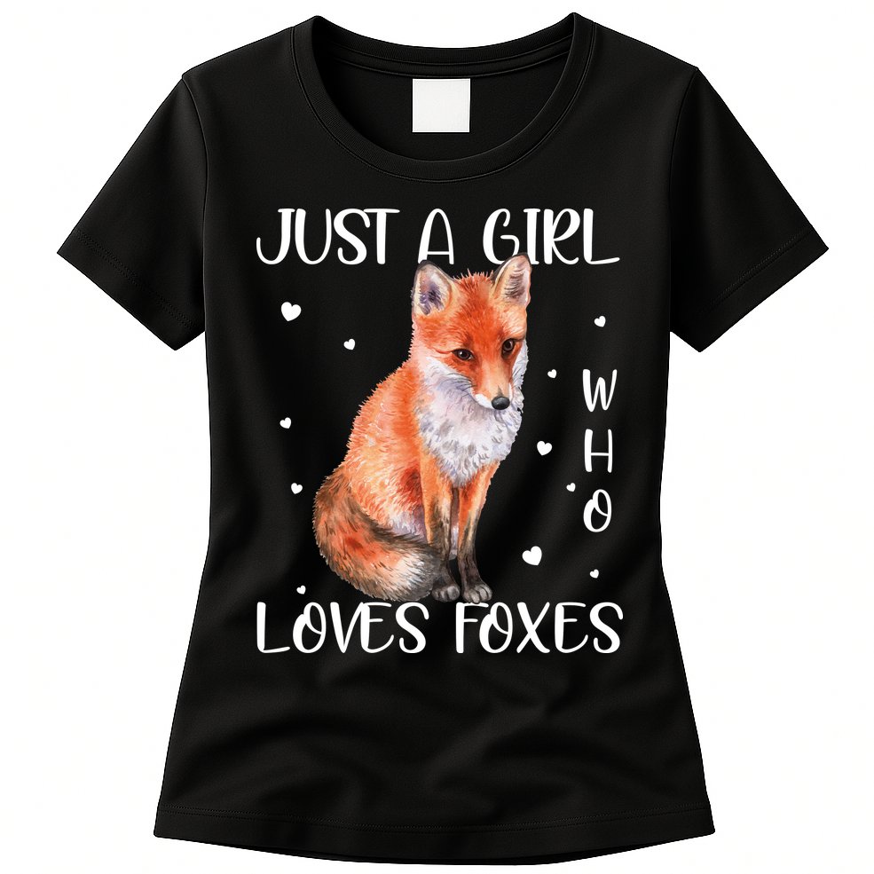 Just A Girl Who Loves Foxes Womens T-Shirt
