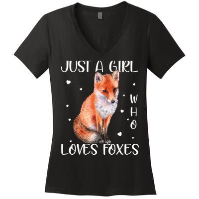 Just A Girl Who Loves Foxes Women's V-Neck T-Shirt