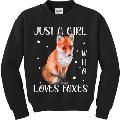 Just A Girl Who Loves Foxes Kids Sweatshirt