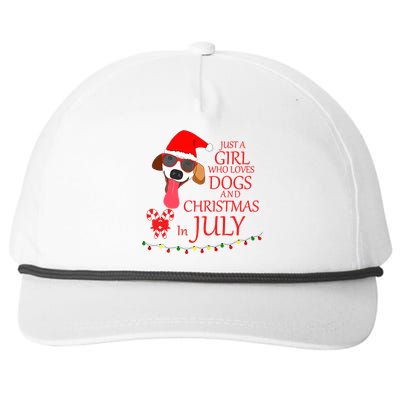 Just a Girl Who loves Dogs and Christmas in July Summer Gift Snapback Five-Panel Rope Hat