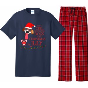 Just a Girl Who loves Dogs and Christmas in July Summer Gift Pajama Set