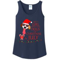 Just a Girl Who loves Dogs and Christmas in July Summer Gift Ladies Essential Tank