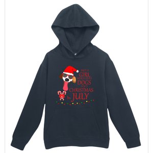 Just a Girl Who loves Dogs and Christmas in July Summer Gift Urban Pullover Hoodie